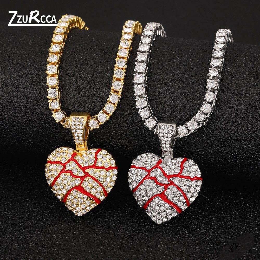 Hip Hop Iced Out Bling Out Broken Heart NECKLACE