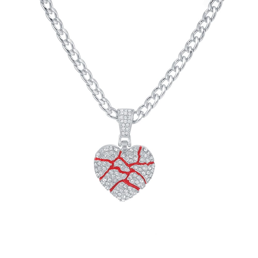 Hip Hop Iced Out Bling Out Broken Heart NECKLACE