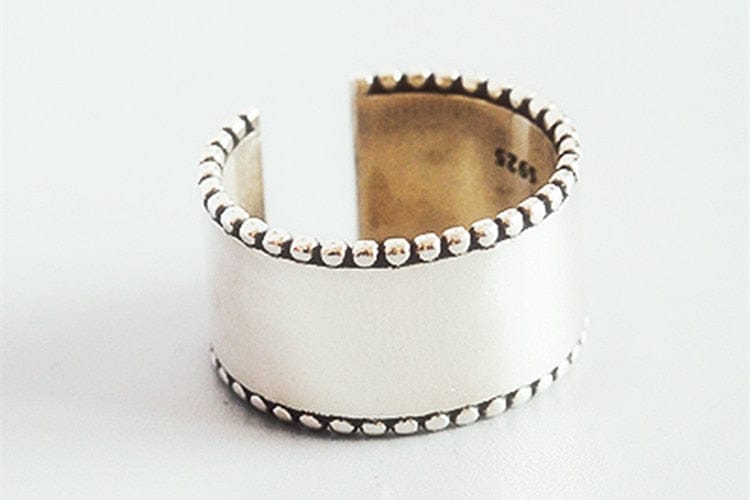 New Korean Style Worn Wide Glossy Silver PlatedWomen's Rings