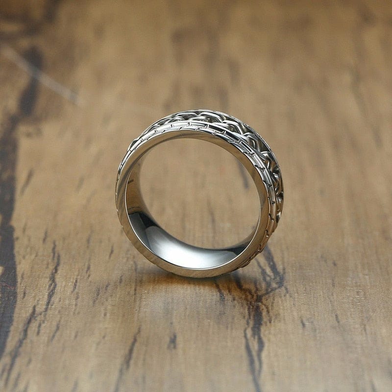 Meditation Silver Men's Spinner Anxiety Ring