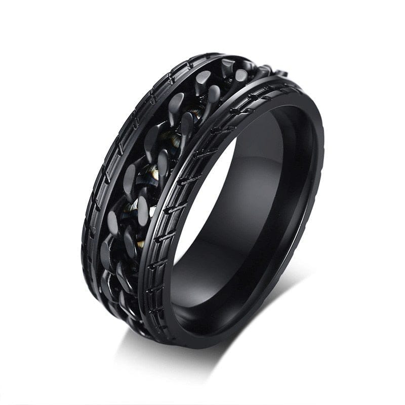 Meditation Silver Men's Spinner Anxiety Ring