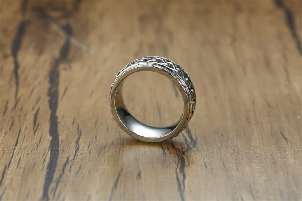 Meditation Silver Men's Spinner Anxiety Ring