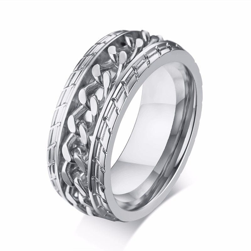 Meditation Silver Men's Spinner Anxiety Ring