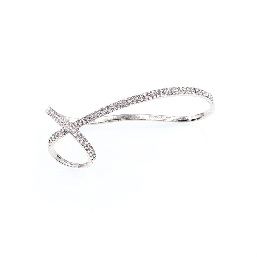 Unique Silver Bling Palm Cuff Bracelet