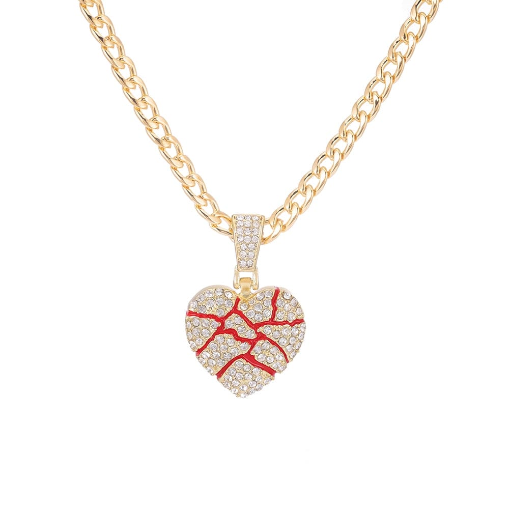 Hip Hop Iced Out Bling Out Broken Heart NECKLACE