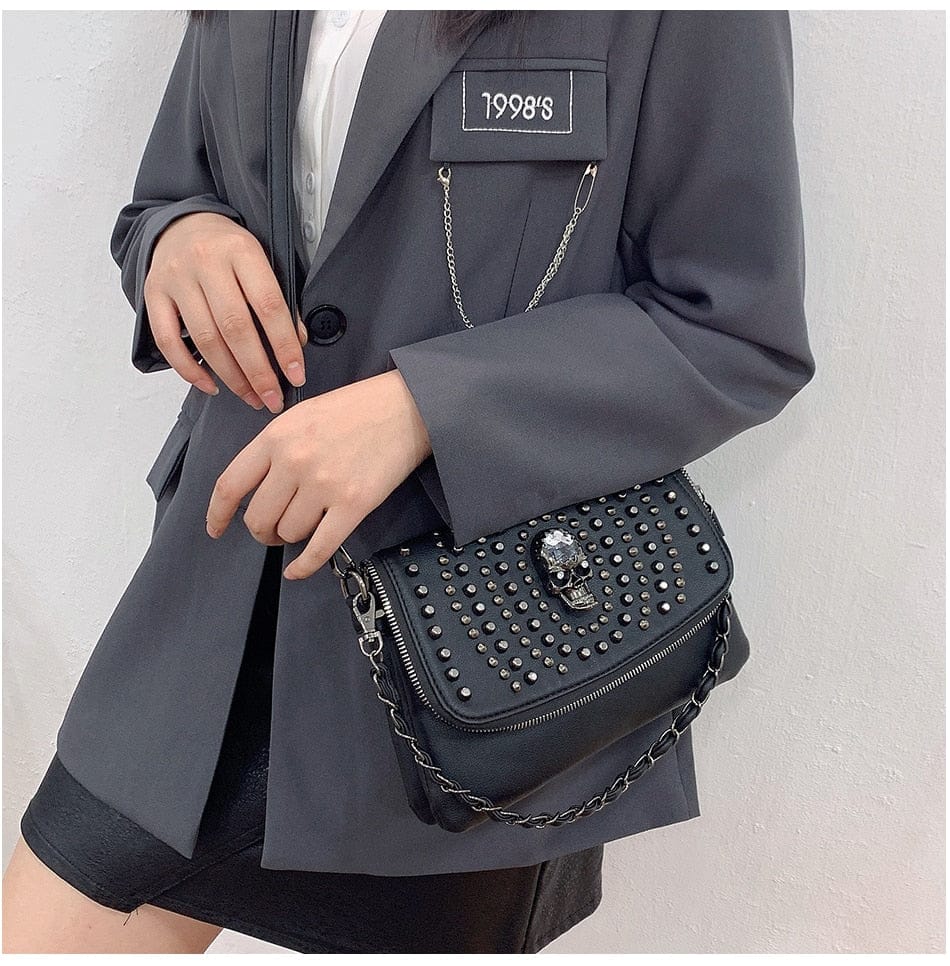 Edgy Vintage Black Women's Cross Handbag