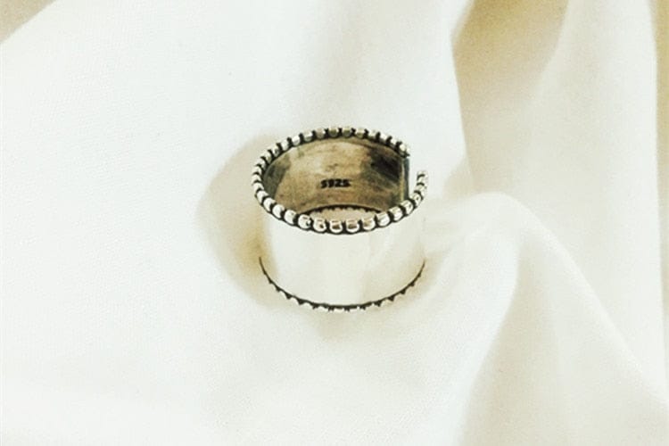 New Korean Style Worn Wide Glossy Silver PlatedWomen's Rings