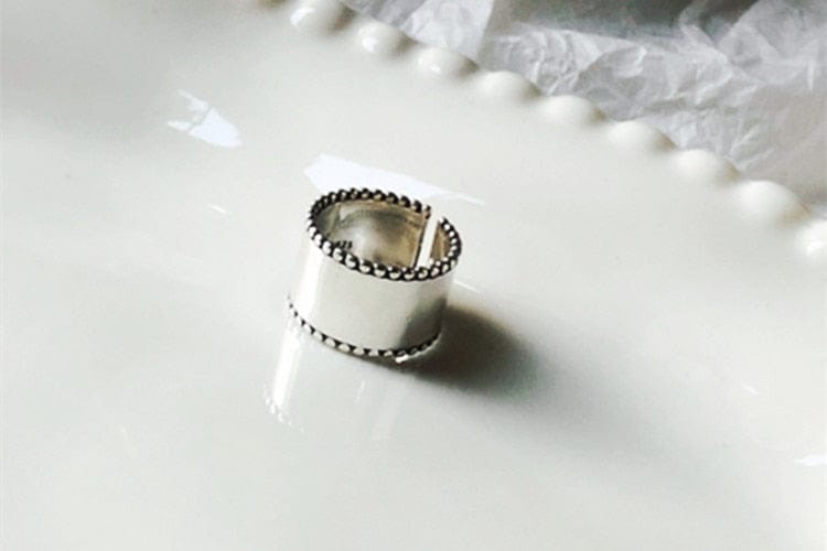 New Korean Style Worn Wide Glossy Silver PlatedWomen's Rings
