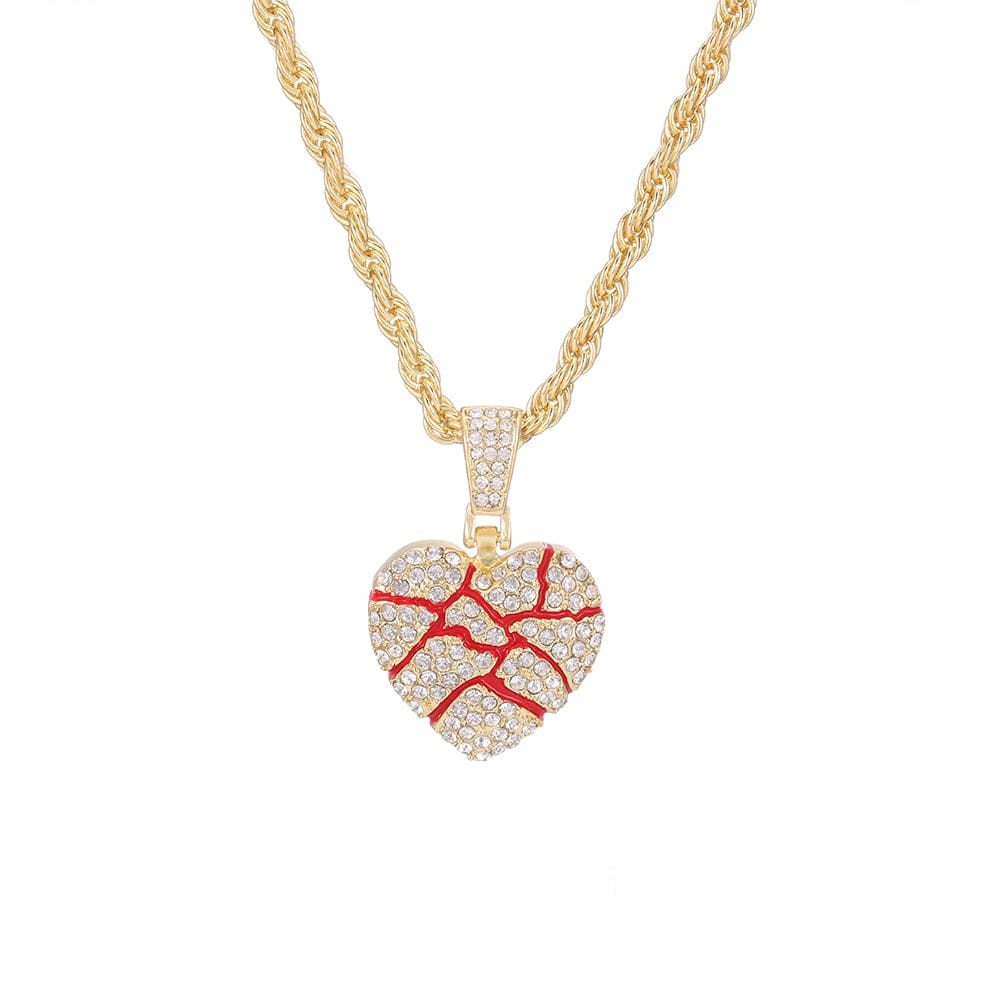 Hip Hop Iced Out Bling Out Broken Heart NECKLACE