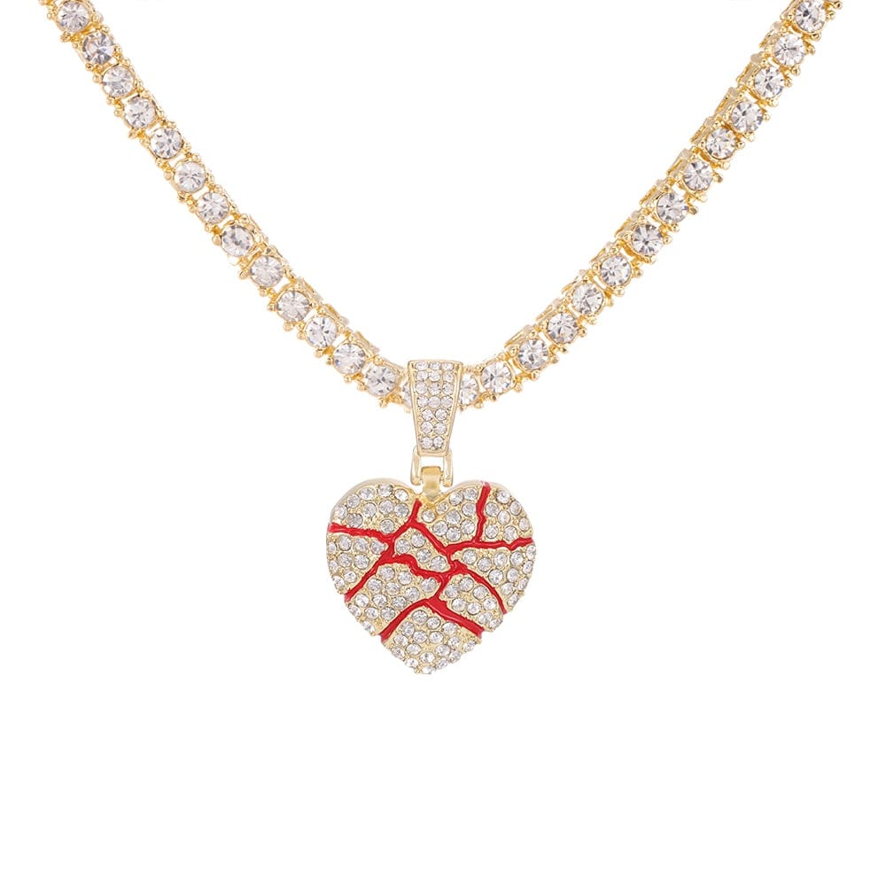 Hip Hop Iced Out Bling Out Broken Heart NECKLACE