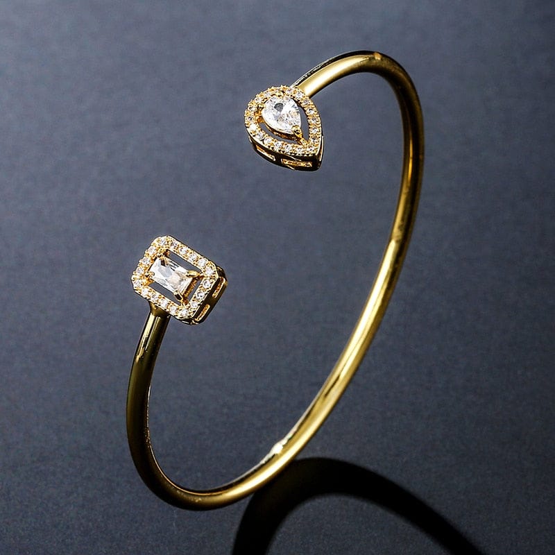 Adjustable CZ Open Women's Bracelet Cuff Bangle Bracelet