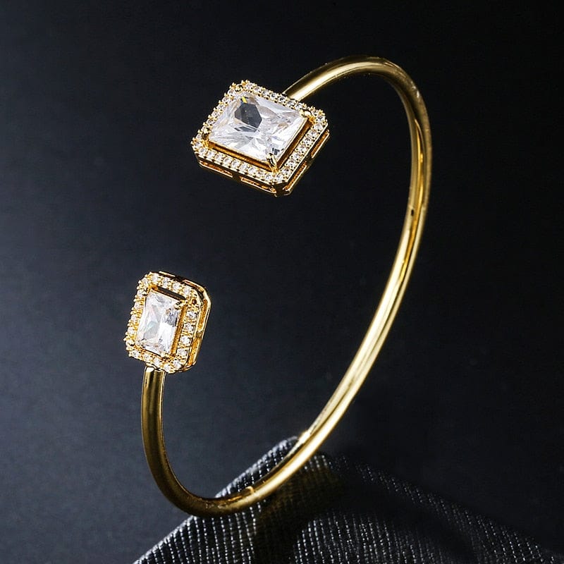 Adjustable CZ Open Women's Bracelet Cuff Bangle Bracelet