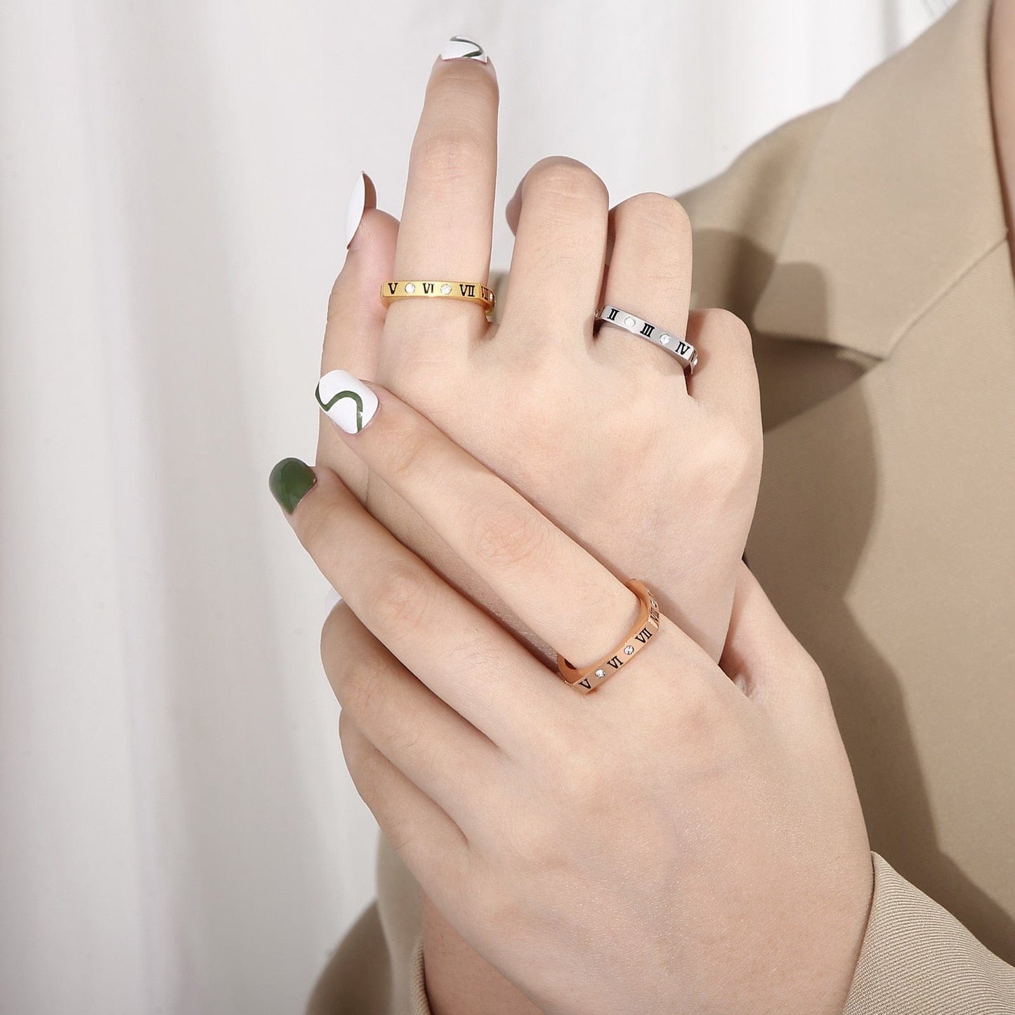 Square Roman Numeral Women's Ring