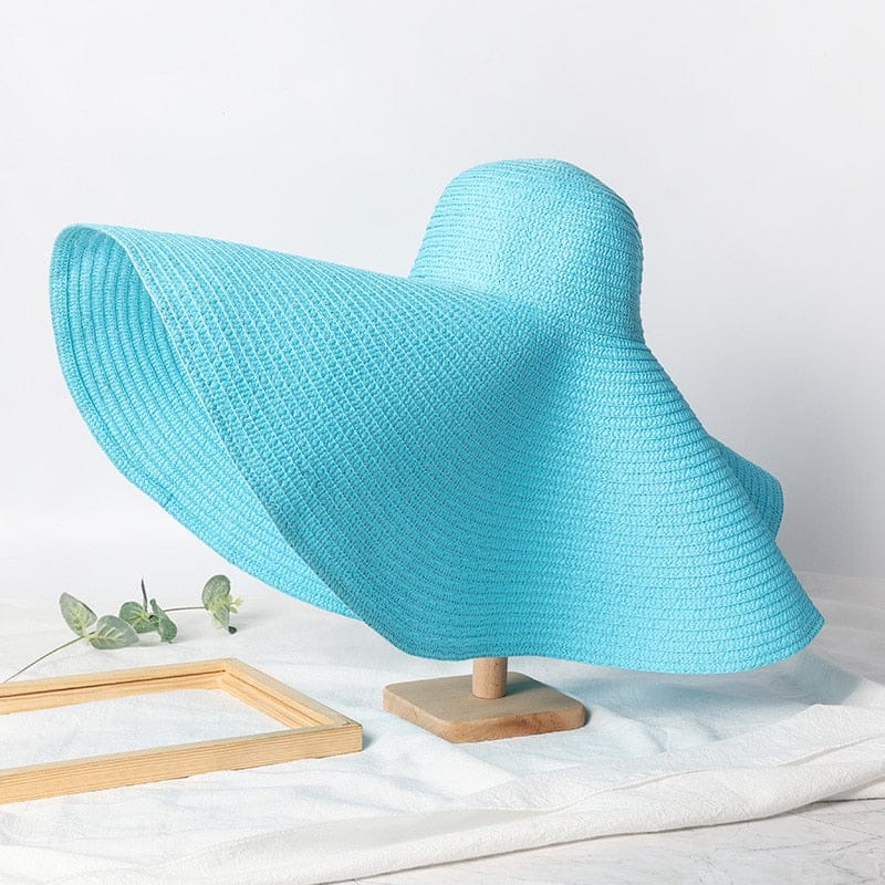 Summer 25cm Large Wide Brim Foldable Sun Hats For Women Oversized Sun Shade Hat Travel Straw Hat Lady UV Protection Beach Hat