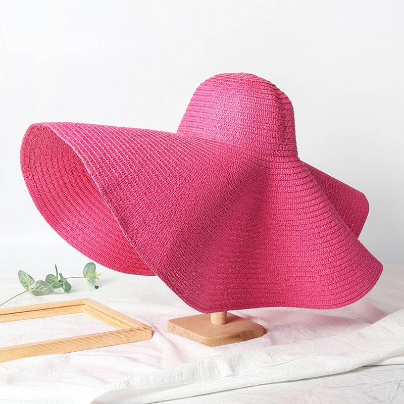 Summer 25cm Large Wide Brim Foldable Sun Hats For Women Oversized Sun Shade Hat Travel Straw Hat Lady UV Protection Beach Hat