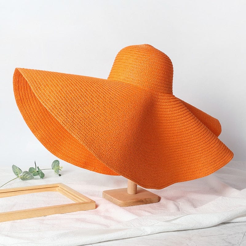 Summer 25cm Large Wide Brim Foldable Sun Hats For Women Oversized Sun Shade Hat Travel Straw Hat Lady UV Protection Beach Hat