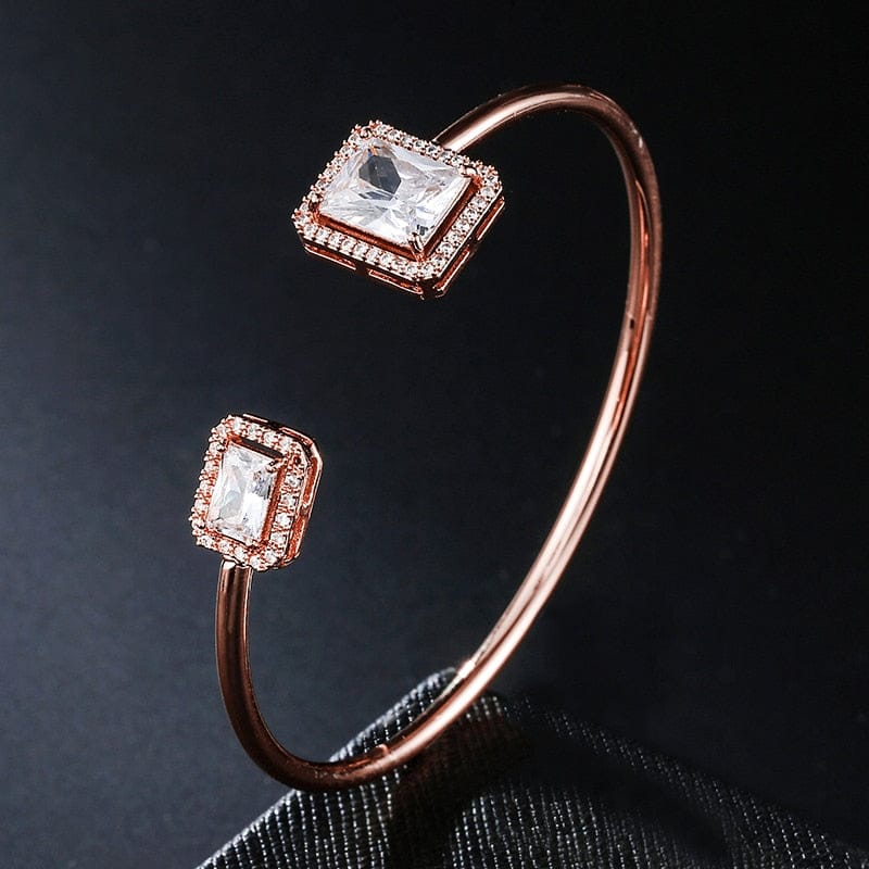Adjustable CZ Open Women's Bracelet Cuff Bangle Bracelet