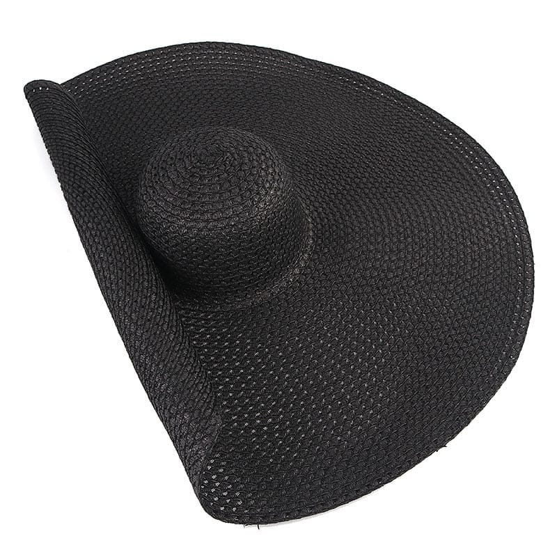 Summer 25cm Large Wide Brim Foldable Sun Hats For Women Oversized Sun Shade Hat Travel Straw Hat Lady UV Protection Beach Hat
