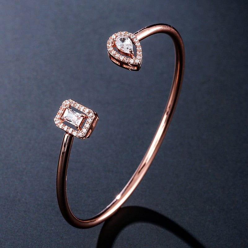 Adjustable CZ Open Women's Bracelet Cuff Bangle Bracelet