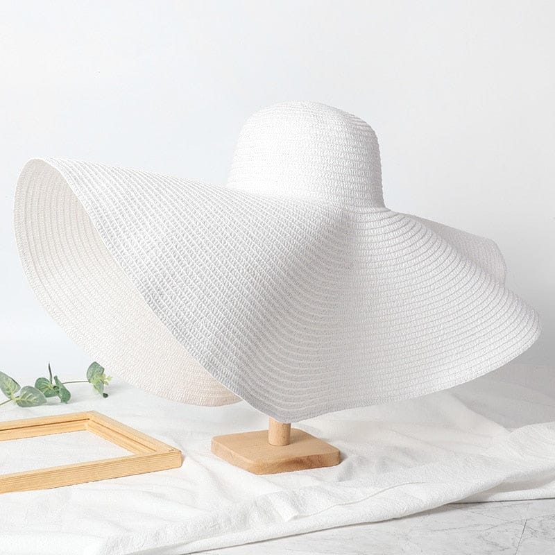 Summer 25cm Large Wide Brim Foldable Sun Hats For Women Oversized Sun Shade Hat Travel Straw Hat Lady UV Protection Beach Hat