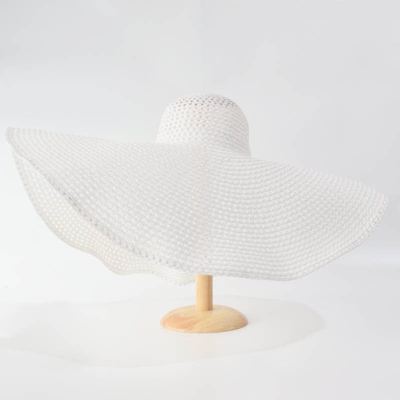 Summer 25cm Large Wide Brim Foldable Sun Hats For Women Oversized Sun Shade Hat Travel Straw Hat Lady UV Protection Beach Hat
