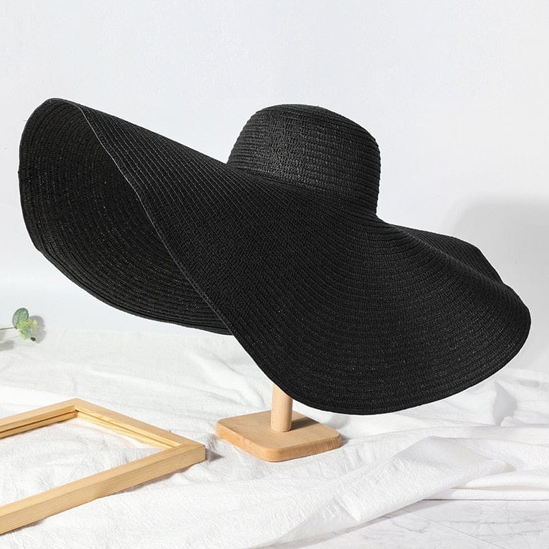 Summer 25cm Large Wide Brim Foldable Sun Hats For Women Oversized Sun Shade Hat Travel Straw Hat Lady UV Protection Beach Hat