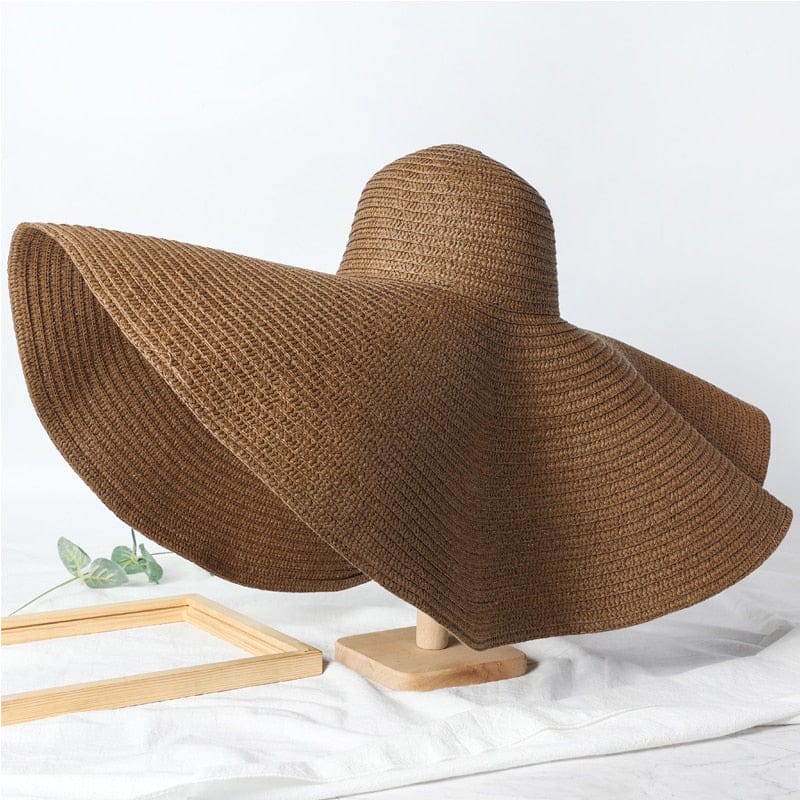 Summer 25cm Large Wide Brim Foldable Sun Hats For Women Oversized Sun Shade Hat Travel Straw Hat Lady UV Protection Beach Hat