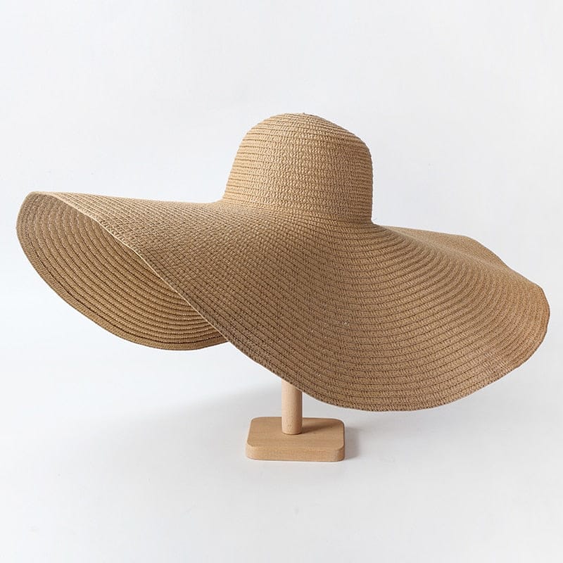 Summer 25cm Large Wide Brim Foldable Sun Hats For Women Oversized Sun Shade Hat Travel Straw Hat Lady UV Protection Beach Hat
