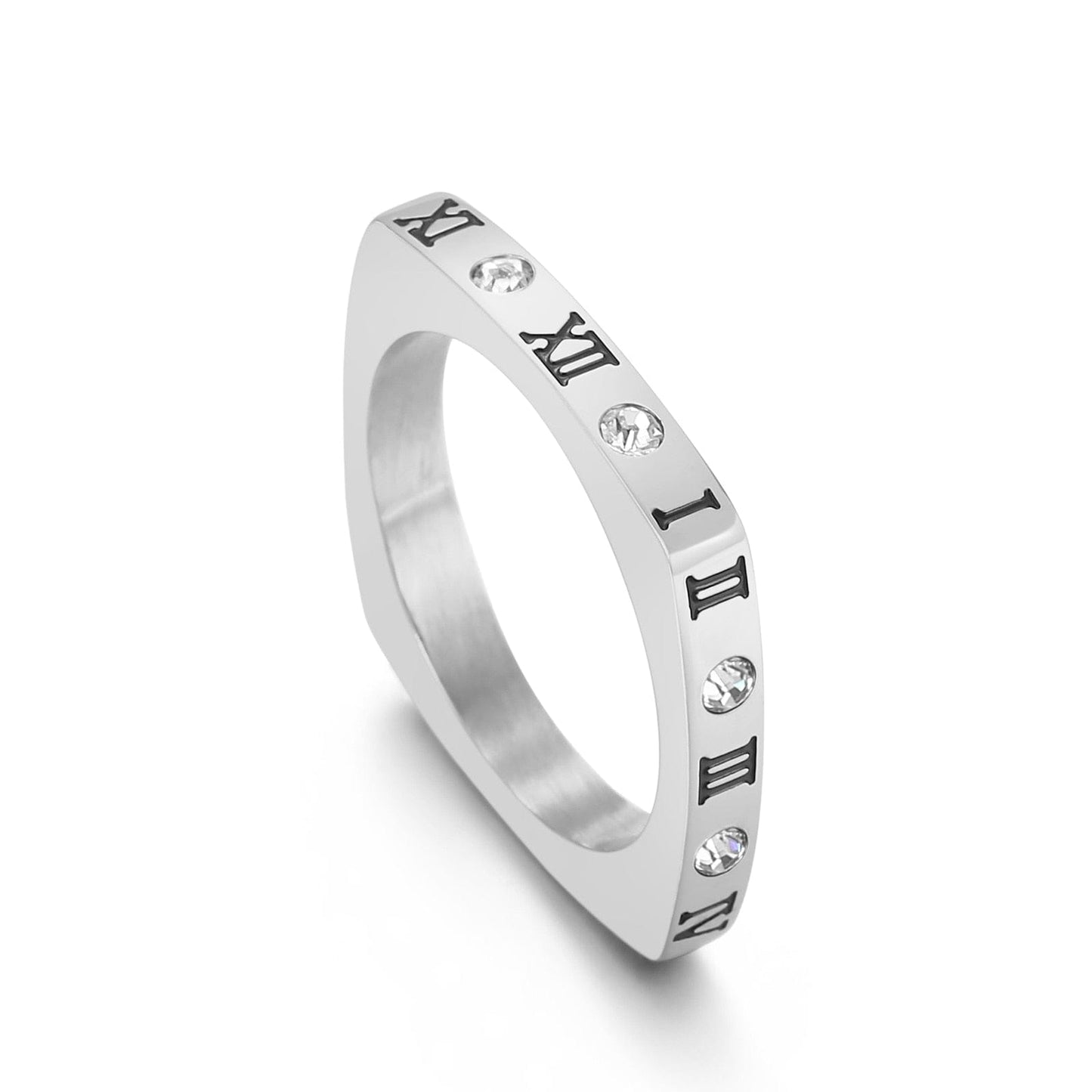 Square Roman Numeral Women's Ring