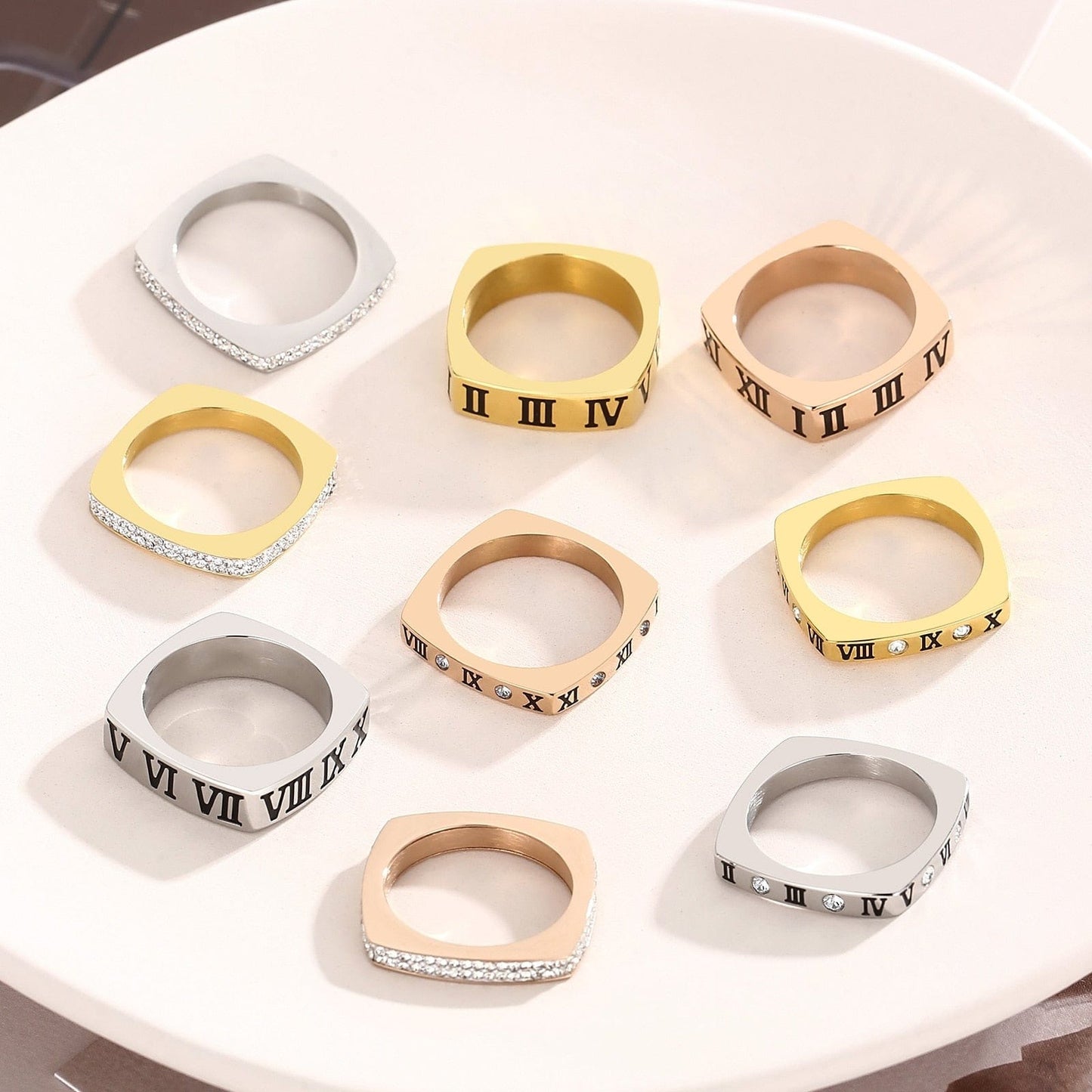 Square Roman Numeral Women's Ring