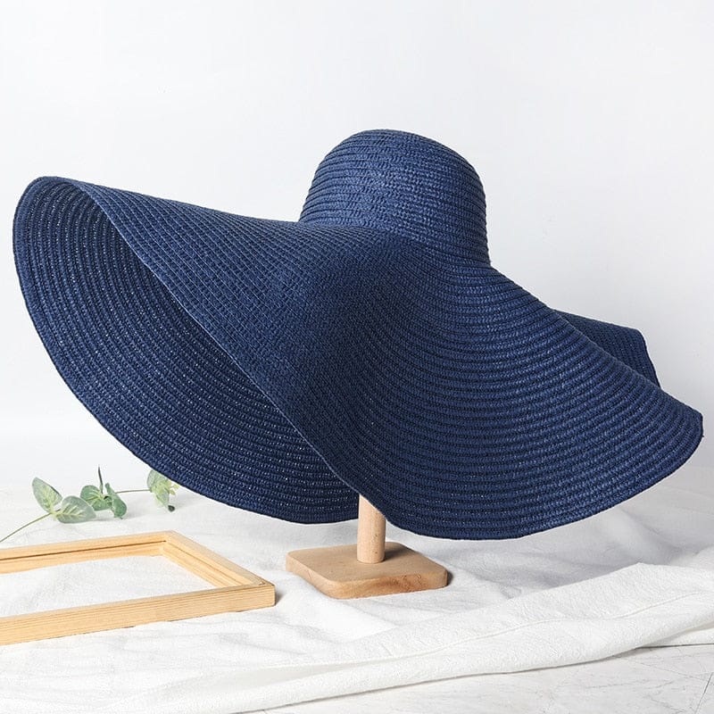 Summer 25cm Large Wide Brim Foldable Sun Hats For Women Oversized Sun Shade Hat Travel Straw Hat Lady UV Protection Beach Hat