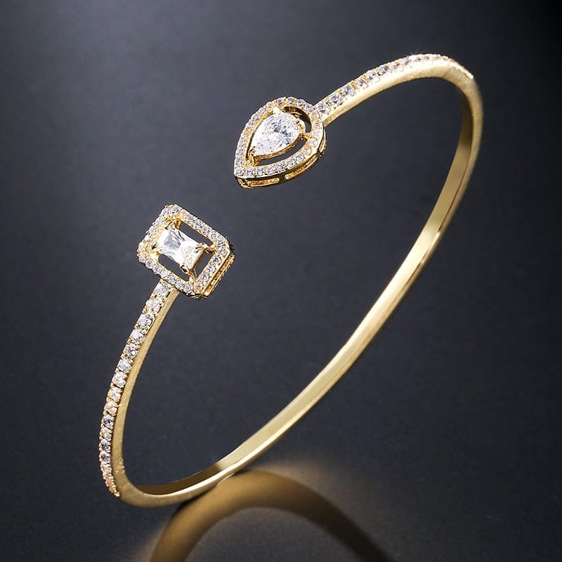 Adjustable CZ Open Women's Bracelet Cuff Bangle Bracelet