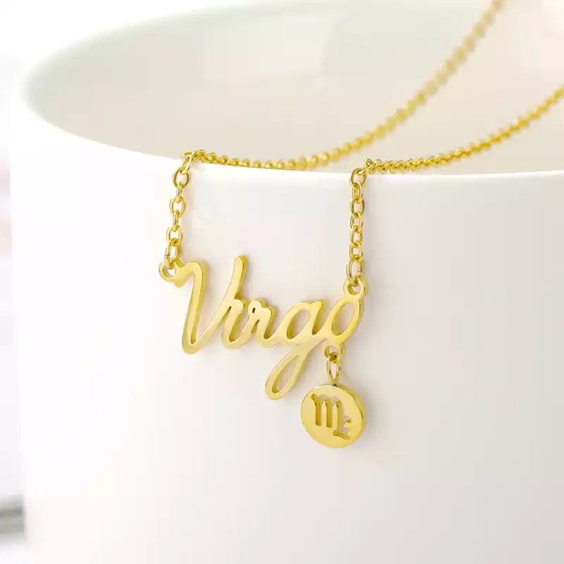 Gold Virgo Pendant Necklace