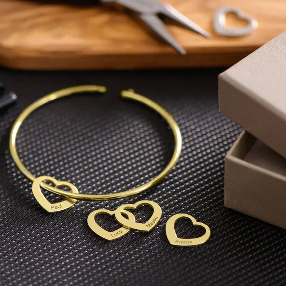 Personalized Adjustable Bangle (Silver, Gold or Rose Gold