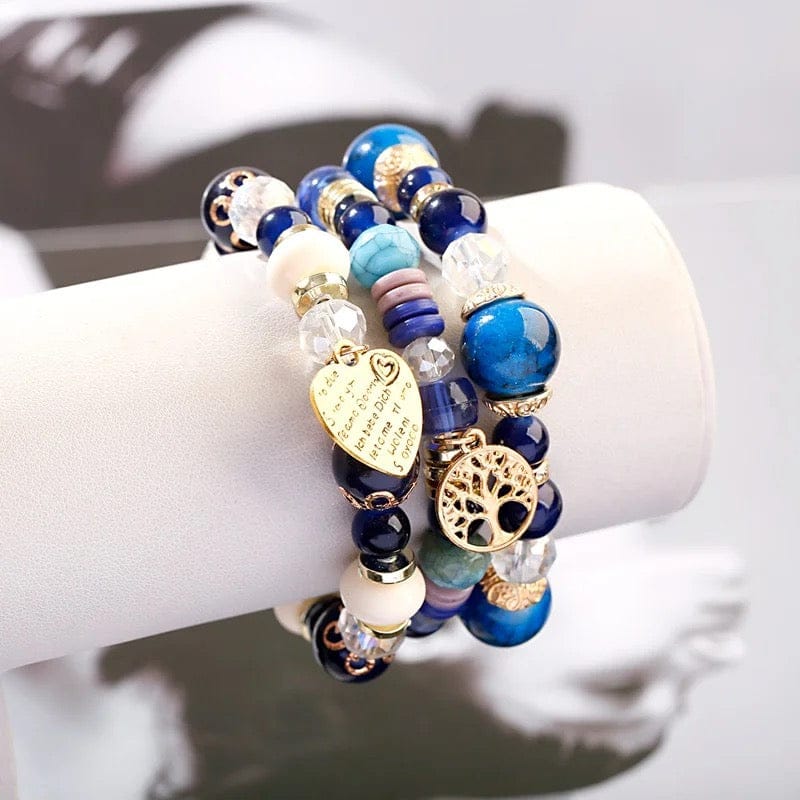 Mod Mode Boho Blue Beaded Bracelet