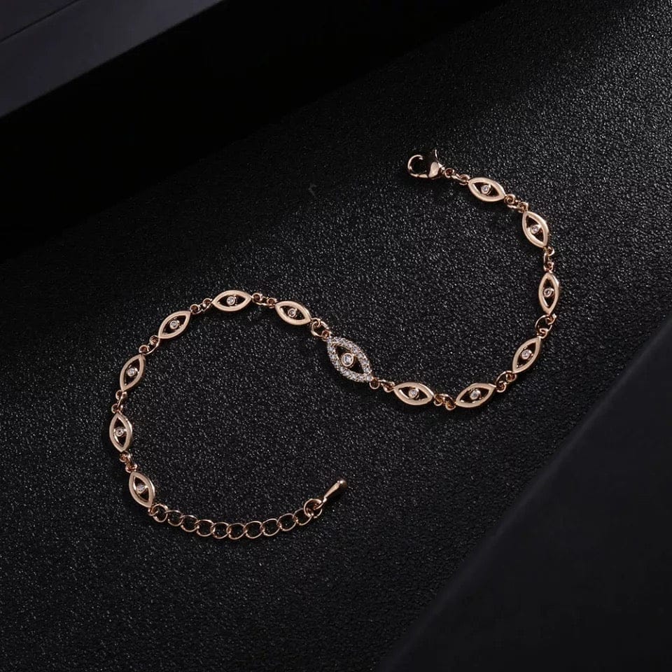 Gold Protection Evil Eye Bracelet
