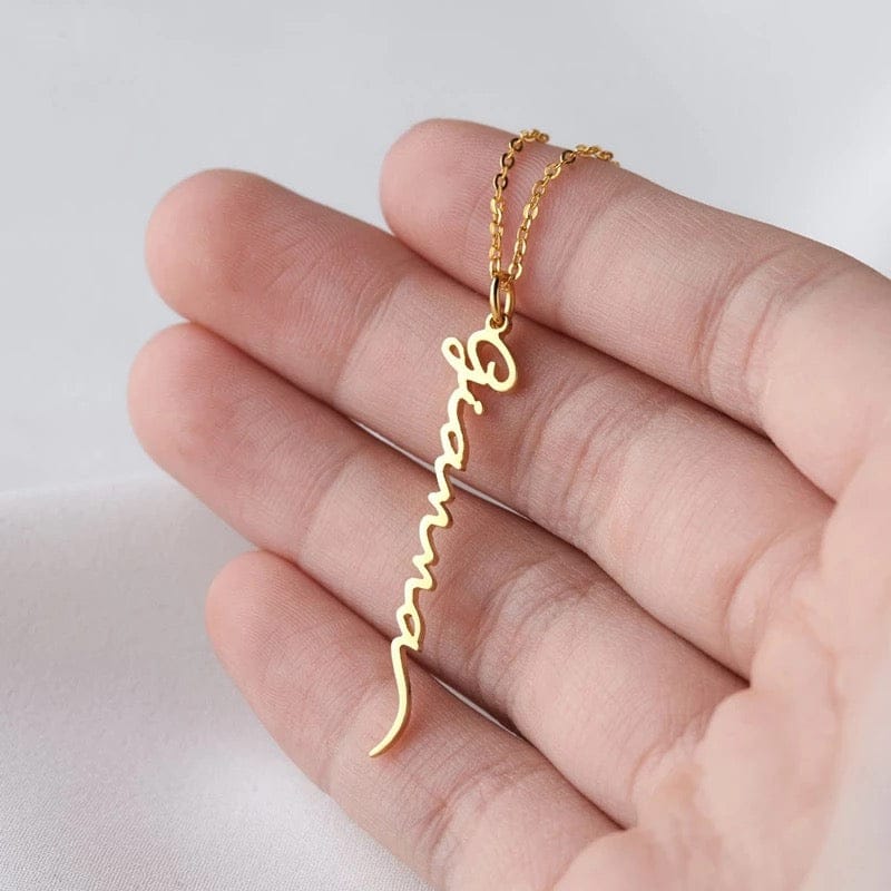 Gold Custom Vertical Necklace