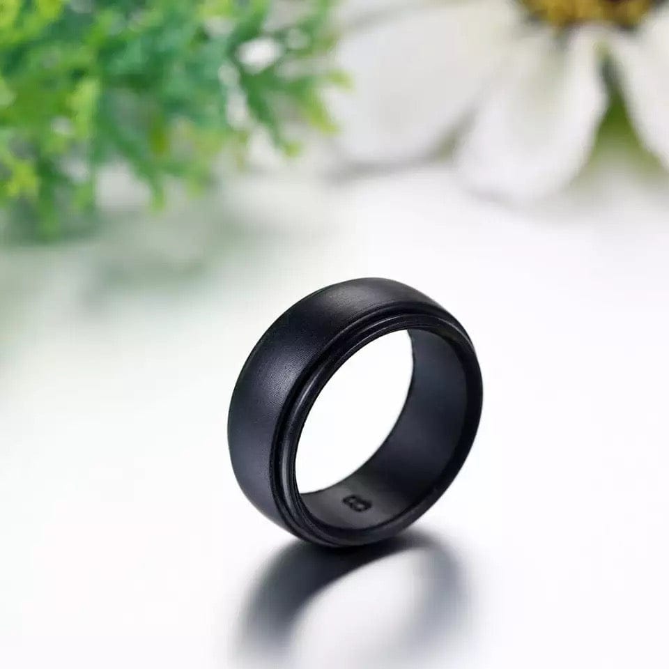 9mm BLack Unisex Wedding Band