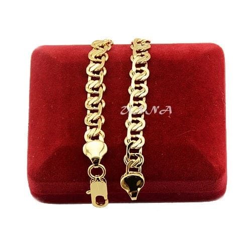 8mm Gold Bracelet and Necklace Set(Unisex)