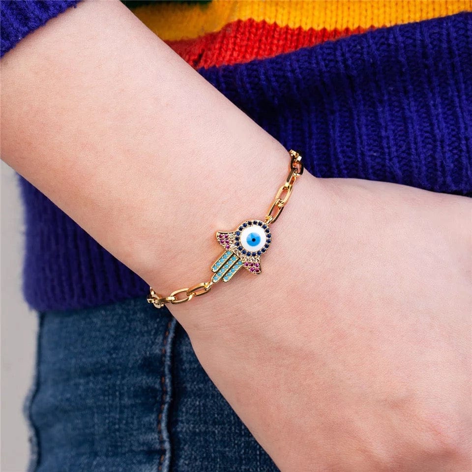 Luxury  Gold Evil Eye Charm Women Bracelet