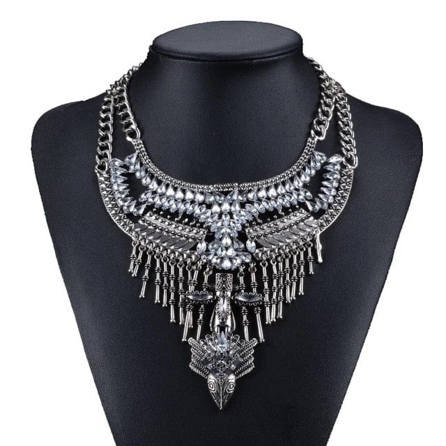 Silver Vintage Bohemian Statement Necklace perfect