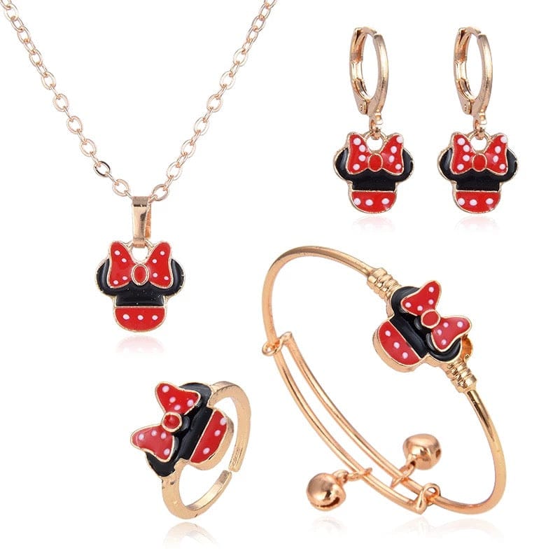 Cute Mouse Gold Jewelry Set