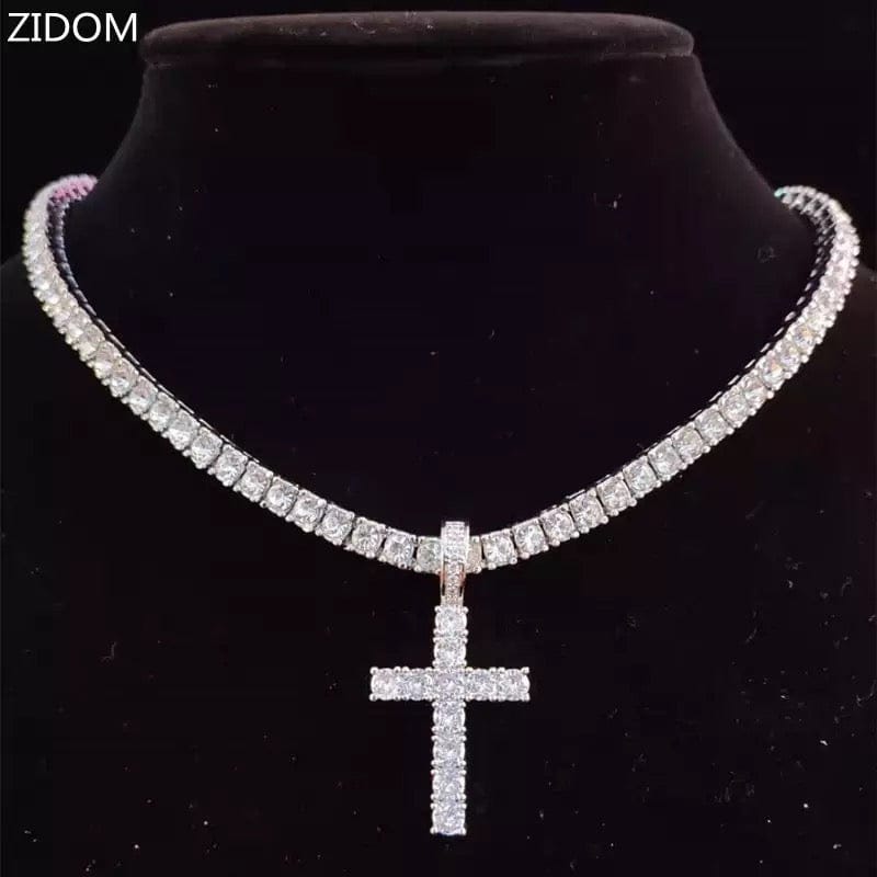 Blinged Out Cross Necklace