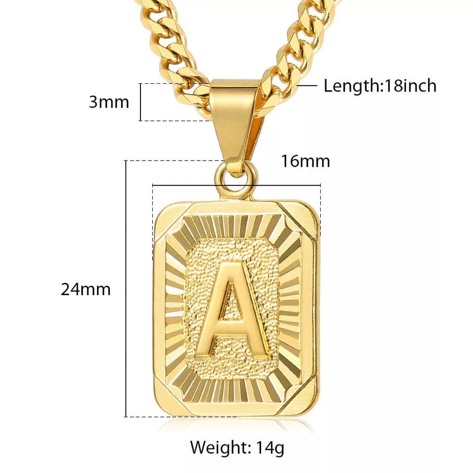 GoldInitial Pendant with Necklace