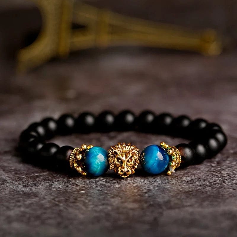Classic Crown Lion Handmade Beaded Men's Bracelet