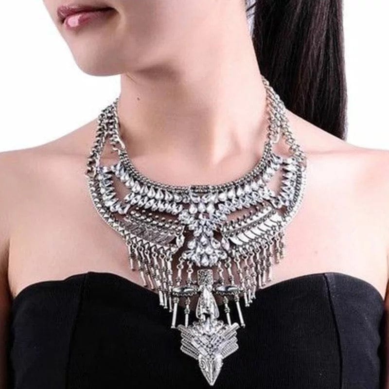 Silver Vintage Bohemian Statement Necklace perfect