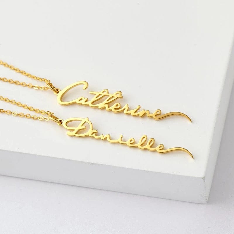 Gold Custom Vertical Necklace