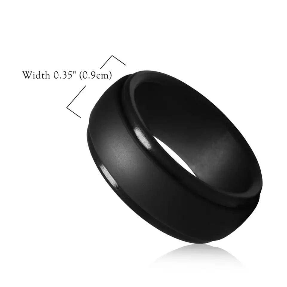 9mm BLack Unisex Wedding Band