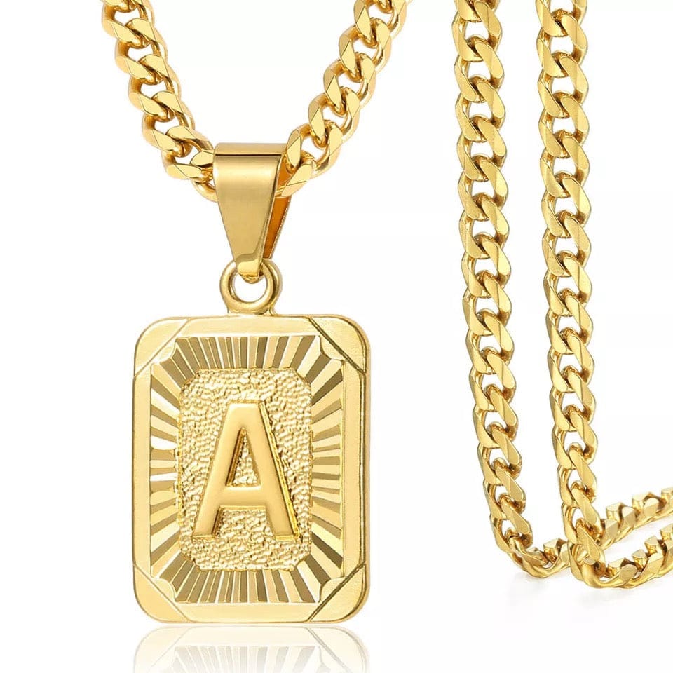 GoldInitial Pendant with Necklace