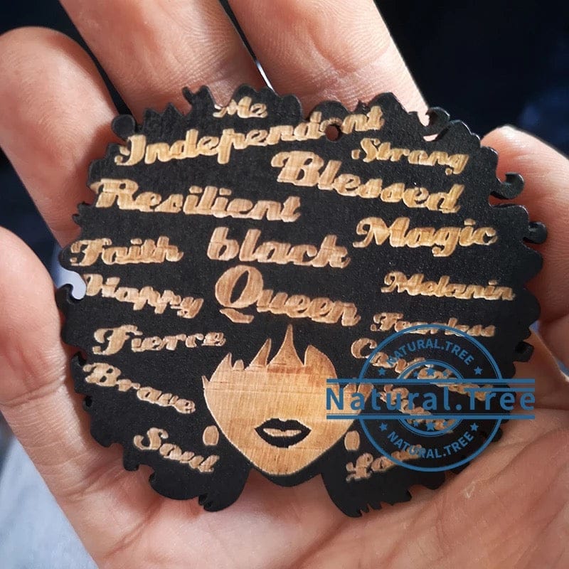 Black Queen Wooden Earrings